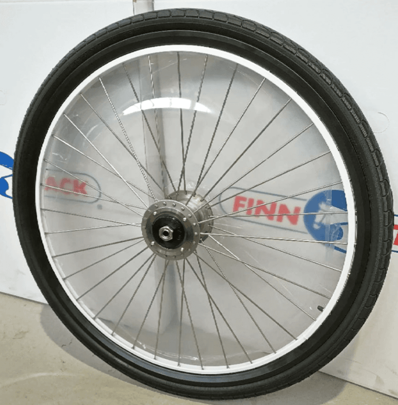 Finntack Sulky hjul 28'' i rustfritt stål m PVC dekke, Klare