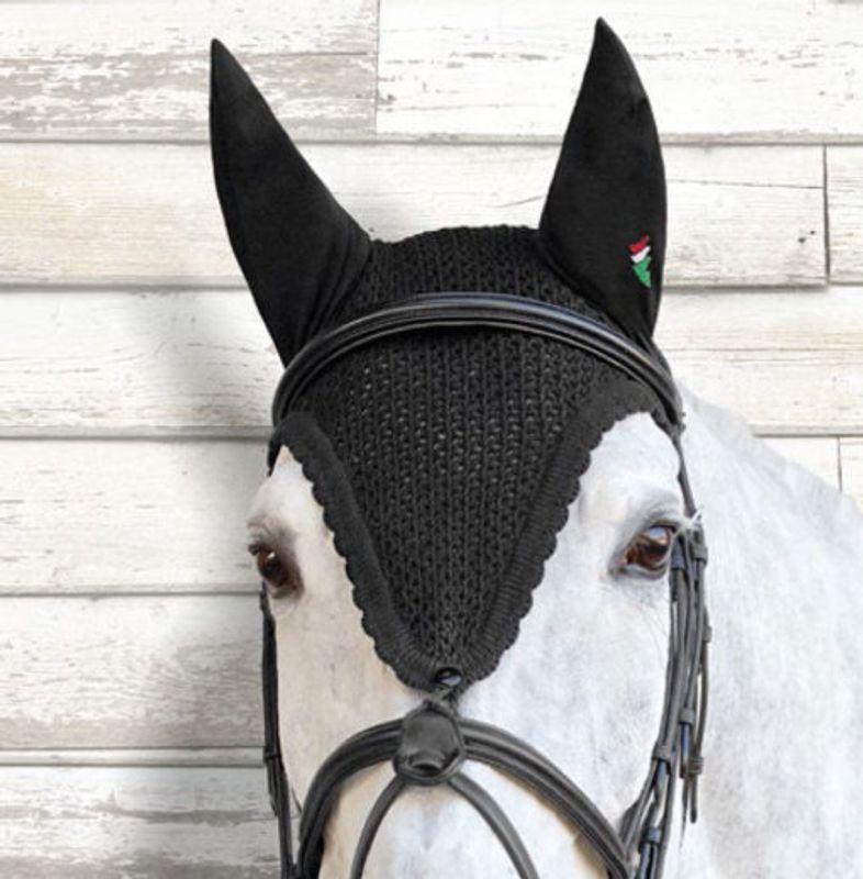 Equiline ørehette lang modell med loop. - Sort - Full